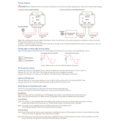 GloboStar® 71453 S1-T SKYDANCE AC Smart RF 2.4Ghz & Αφής - Touch Triac Dimming AC100-240V σε AC100-240V 1 x 1.5A 360W - Max 1.5A 360W - IP20 - Μαύρο Σώμα - Μ8.5 x Π8.5 x Υ3.2cm - 5 Years Warranty