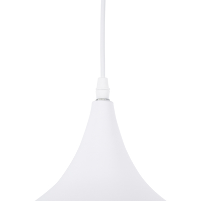 GloboStar® SHANGHAI 01026-B Μοντέρνο Κρεμαστό Φωτιστικό Καμπάνα Μονόφωτο 1 x E27 IP20 Λευκό & Χρυσό Μέταλλο - Μ37 x Π37 x Υ17cm