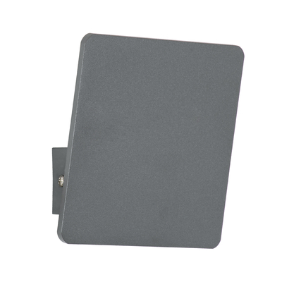 GloboStar® CUADRADO 60570 Φωτιστικό Τοίχου - Απλίκα Αρχιτεκτονικού Φωτισμού Εσωτερικού/Εξωτερικού Χώρου Up or Down LED 10W 1000lm 60° AC220-240V Αδιάβροχο IP65 - Σώμα Αλουμινίου & Tempered Glass - Μ14 x Π14 x Υ4.5cm - Θερμό Λευκό 2700K - Γκρι Ανθρακί - Bridgelux Chip - 5 Years Warranty