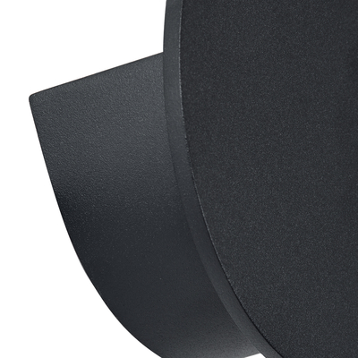 GloboStar® REDONDO 60574 Φωτιστικό Τοίχου - Απλίκα Αρχιτεκτονικού Φωτισμού Εσωτερικού/Εξωτερικού Χώρου Up or Down LED 10W 1000lm 60° AC220-240V Αδιάβροχο IP65 - Σώμα Αλουμινίου & Tempered Glass - Μ14 x Π14 x Υ4.5cm - Θερμό Λευκό 2700K - Μαύρο - Bridgelux Chip - 5 Years Warranty