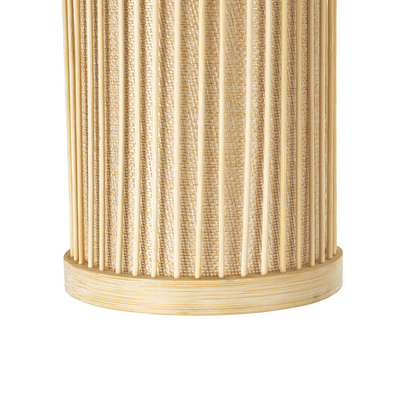 GloboStar® HIBISCUS 01937 Boho Κρεμαστό Φωτιστικό Πλέγμα Μονόφωτο 1 x E27 IP20 Μπεζ Ξύλο - Μ13 x Π13 x Υ35cm