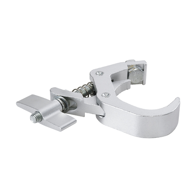 GloboStar® CLAMPS 51184 Επαγγελματικός Γάντζος Hook Αλουμινίου Ύψηλης Αντοχής για Κρέμαση, Στήριξη & Τοποθέτηση Προϊόντων Stage σε Τράσες - Μ16 x Π12 x Υ2.5cm - Χρώμιο