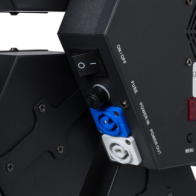 GloboStar® 51195 HALO HEXA Επαγγελματικό Φωτιστικό Ειδικών Εφέ DIGITAL MATRIX PIXEL & Blinder - 7 x 50W LED COB Chips Ultra Gold Warm White 2200K & 168 x 0.5W LED SMD5050 Chips RGB - AC 220V-240V DMX512 Display on Body - Μαύρο - Μ50 x Π10.5 x Υ47cm