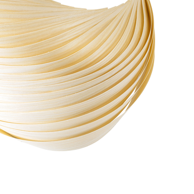 GloboStar® SALREL 02224 Boho Επιτοίχιο Φωτιστικό Απλίκα Μονόφωτο 1 x E27 IP20 Μπεζ Ξύλο - Μ30 x Π22 x Υ38cm