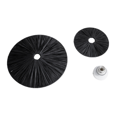 GloboStar® COLOMBO 02280 Boho Επιτοίχιο Φωτιστικό Απλίκα Μονόφωτο 1 x E27 IP20 Μαύρη Ράφια - Μ40 x Π40 x Υ9cm