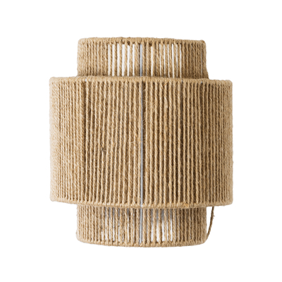 GloboStar® MABANA 02322 Boho Επιτοίχιο Φωτιστικό Απλίκα Μονόφωτο 1 x E27 IP20 Μπεζ Σχοινί - Μ23 x Π11 x Υ25cm