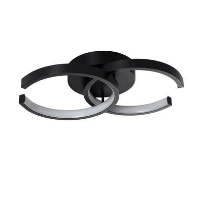 GloboStar® EVA 61067 Φωτιστικό Οροφής Design LED CCT 16W 1920lm 300° AC 220-240V - Εναλλαγή Φωτισμού μέσω Διακόπτη On/Off All In One Ψυχρό 6000k+Φυσικό 4500k+Θερμό 2700k Μ33 x Π21 x Υ7cm - Μαύρο