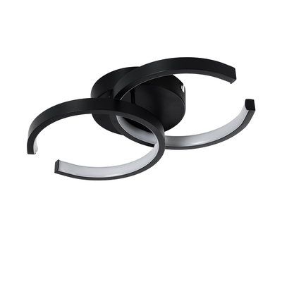 GloboStar® EVA 61067 Φωτιστικό Οροφής Design LED CCT 16W 1920lm 300° AC 220-240V - Εναλλαγή Φωτισμού μέσω Διακόπτη On/Off All In One Ψυχρό 6000k+Φυσικό 4500k+Θερμό 2700k Μ33 x Π21 x Υ7cm - Μαύρο