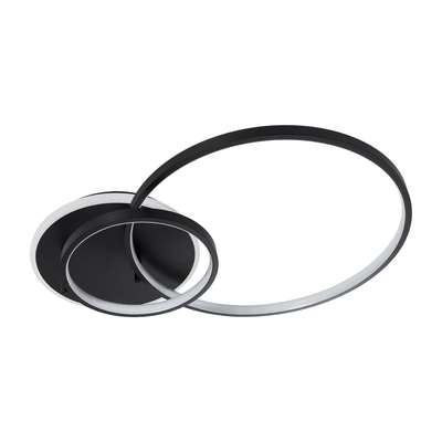 GloboStar® NEMESIS 61105 Φωτιστικό Οροφής Δαχτυλίδι-Κύκλος LED CCT 67W 7573lm 360° AC 220-240V - Εναλλαγή Φωτισμού μέσω Τηλεχειριστηρίου All In One Ψυχρό 6000k+Φυσικό 4500k+Θερμό 2700k Dimmable Φ25+45cm+BackLight - Μαύρο - 3 Years Warranty