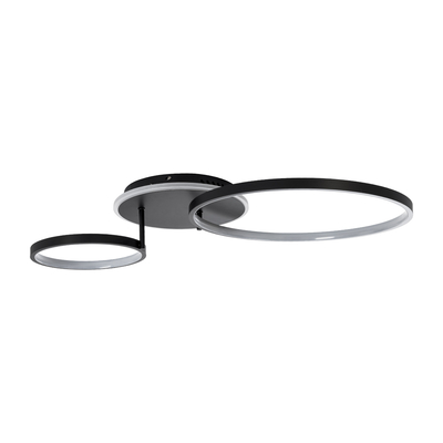 GloboStar® NEMESIS 61105 Φωτιστικό Οροφής Δαχτυλίδι-Κύκλος LED CCT 67W 7573lm 360° AC 220-240V - Εναλλαγή Φωτισμού μέσω Τηλεχειριστηρίου All In One Ψυχρό 6000k+Φυσικό 4500k+Θερμό 2700k Dimmable Φ25+45cm+BackLight - Μαύρο - 3 Years Warranty