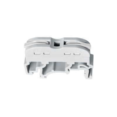 GloboStar® FAST-CONNECT 69900 Μονή Κλέμα Ράγας Ταχείας Σύνδεσης & Διακλάδωσης Καλωδίων για Ηλεκτρολογικούς Πίνακες - 1 x Είσοδος & 1 x Έξοδος με Συμβατή Διατομή Καλωδίων 0.2mm² έως 4mm² - 600V 32A Max - Μ4.5 x Π1 x Υ3.2cm - Γκρι & Λευκό - Πακέτο 10 Τεμαχίων - 5 Years Warranty