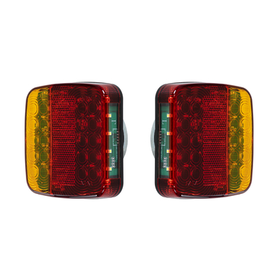 GloboStar® 85339 Ζευγάρι Ασύρματα Επαναφορτιζόμενα Φανάρια για Τρέιλερ LED 150W με Μαγνήτη & Επαναφορτιζόμενη Μπαταρία 2000mAh - Ασύρματος Πομπός & Δέκτης RF 2.4Ghz - Κόκκινο - Πορτοκαλί - Λευκό - Αδιάβροχα IP65 - Μ11 x Π11 x Υ5cm - 1 Χρόνο Εγγύηση