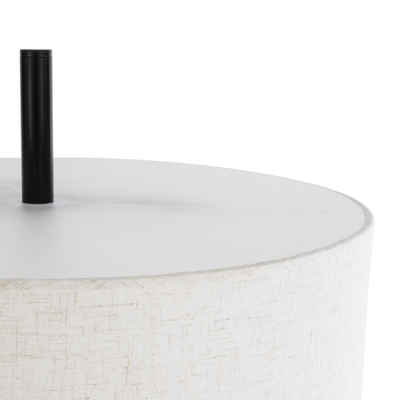 GloboStar® MARIGOLD 02228 Μοντέρνο Επιδαπέδιο Φωτιστικό Τρίφωτο 3 x E27 IP20 Μαύρο Αλουμίνιο με Λευκό Ύφασμα - Μ46 x Π46 x Υ160cm