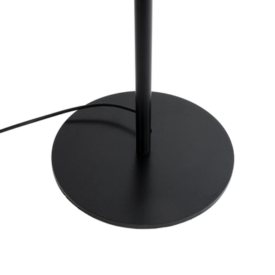 GloboStar® MARIGOLD 02228 Μοντέρνο Επιδαπέδιο Φωτιστικό Τρίφωτο 3 x E27 IP20 Μαύρο Αλουμίνιο με Λευκό Ύφασμα - Μ46 x Π46 x Υ160cm