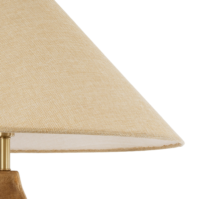 GloboStar® LAFRONTERA 02314 Boho Επιδαπέδιο Φωτιστικό Μονόφωτο 1 x E27 IP20 Καφέ Ξύλο με Μπεζ Ύφασμα - Μ55 x Π55 x Υ140cm