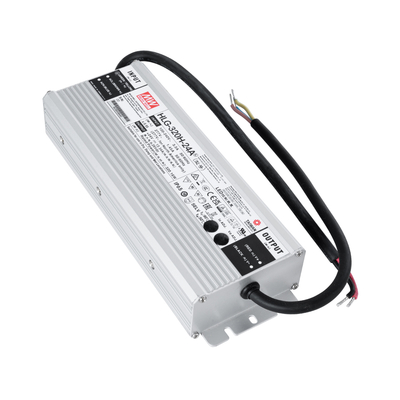 GLOBOSTAR® MEANWELL-HLG320H-24A 90794 Τροφοδοτικό/Μετασχηματιστής SELV 320W 13.3A DC24V Αδιάβροχο IP65 - AC 220-240V σε DC 24V / Ρυθμιζόμενο από DC 21V έως DC 26V - Μ25.2 x Π9 x Υ4.38cm - 3 Χρόνια Εγγύηση