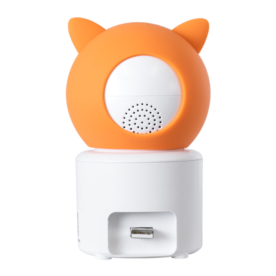 GloboStar® 86081 Επιτραπέζια Κάμερα WiFi HD 1080P 350° Διπλή Κατέυθυνση Ομιλίας & Ανιχνευτή Κίνησης - Απομακρυσμένος Έλεγχος Body Auto Tracking IP20 - Πορτοκαλί Λευκό - Φ8 x Υ13cm - 2 Χρόνια Εγγύηση