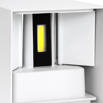 GloboStar® AXIS-S 60566 Φωτιστικό Τοίχου - Απλίκα Αρχιτεκτονικού Φωτισμού Εσωτερικού/Εξωτερικού Χώρου Up & Down LED 10W 1250lm 10 έως 60° AC 220-240V Αδιάβροχο IP65 Μ10 x Π10 x Υ10cm - Ψυχρό Λευκό 6000K - Λευκό - Bridgelux Chip - 3 Χρόνια Εγγύηση