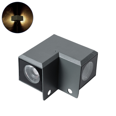 GLOBOSTAR® WALLLIGHT-DONA 90732 Αρχιτεκτονικό Γωνιακό Φωτιστικό LED 10W 950lm 10° DC 24V Αδιάβροχο IP65 Φυσικό Λευκό 4500K Dimmable - Γκρι Ανθρακί - Μ8 x Π8 x Υ6cm - 3 Χρόνια Εγγύηση