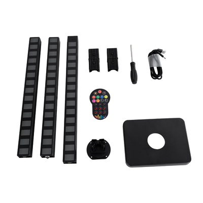 GloboStar® DIGICOLUMN 90762 Μοντέρνο Επιδαπέδιο Φωτιστικό Γραφείου Digital Pixel Rhythm Music Bar LED 12W 960lm 90° DC 5V με USB 2.0 IP20 - Εναλλαγή Φωτισμού μέσω Τηλεχειριστηρίου - Πολύχρωμο RGB - Dimmable - Μαύρο - Μ3.4 x Π2.5 x Υ122cm - 2 Χρόνια Εγγύηση