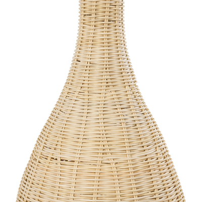 GloboStar® PARADIS 01843 Boho Επιδαπέδιο Φωτιστικό Μονόφωτο 1 x E27 IP20 Μπεζ Ξύλο - Μ30 x Π30 x Υ100cm