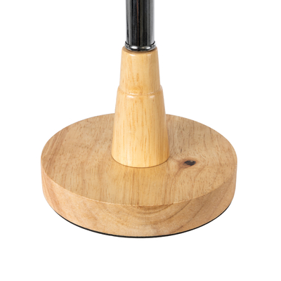 GloboStar® COVE 02036 Μοντέρνο Επιτραπέζιο Φωτιστικό Μονόφωτο 1 x E27 AC220-240V IP20 - Φ12 x Υ25cm - Μπεζ Ξύλινο & Γυάλινη Γαλακτερή Μπάλα