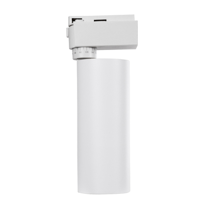 GloboStar® LUGANO 60808 Μονοφασικό Φωτιστικό Σποτ Ράγας LED 20W 2400lm 36° Acrylic HQ LENS AC 220-240V IP20 Φ6.5 x Υ22cm Θερμό Λευκό 2700K - EUROTRACK® System 1L+1N - Λευκό - Bridgelux Chip - TÜV Certified Driver - 5 Χρόνια Εγγύηση