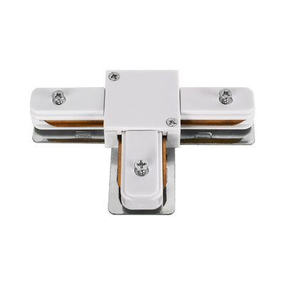 GloboStar® 2L-EUROTRACK 60908 Αντάπτορας Τ(Ταφ) - Μονοφασικός 2 Καλωδίων για όλες τις Ράγες EUROTRACK AC 220-240V IP20 Μ10.7 x Π7 x Υ1.5cm - EUROTRACK® System 1L+1N - Θερμοπλαστικό - Λευκό - 5 Χρόνια Εγγύηση