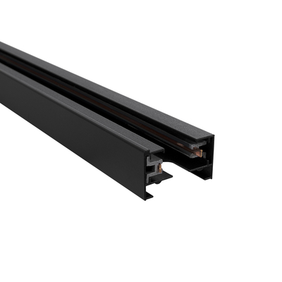 GloboStar® 2L-EUROTRACK 60984-3M Μονοφασική Ράγα 2 Καλωδίων για Σποτ Ράγας LED AC 220-240V IP20 Μ300 x Π3.4 x Υ2cm - EUROTRACK® System 1L+1N - Αλουμίνιο - Μαύρο - 3 Μέτρα - 5 Χρόνια Εγγύηση