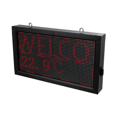 GloboStar® DISPLAY 90276 LED Scrolling Display 64x32cm - Κυλιόμενη Ψηφιακή Πινακίδα / Επιγραφή Μονής Όψης P10 LED SMD AC 220-240V - Λειτουργία μέσω Wi-Fi με Εφαρμογή APP - Αισθήτηρας Θερμοκρασίας και Υγρασίας - Αδιάβροχο IP65 - Μ72 x Π9 x Υ42.5cm - Κόκκινο - 1 Χρόνο Εγγύηση