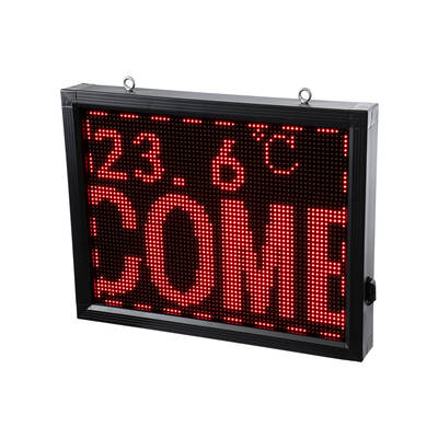 GloboStar® DISPLAY 90286 LED Scrolling Display 64x48cm - Κυλιόμενη Ψηφιακή Πινακίδα / Επιγραφή Μονής Όψης P10 LED SMD AC 220-240V - Λειτουργία μέσω Wi-Fi με Εφαρμογή APP - Αισθήτηρας Θερμοκρασίας και Υγρασίας - Αδιάβροχο IP65 - Μ72 x Π9 x Υ56cm - Κόκκινο - 1 Χρόνο Εγγύηση