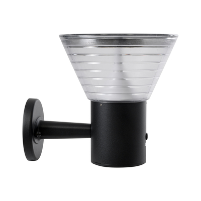 GloboStar® VEGGIE 90530 Αυτόνομο Ηλιακό Φωτιστικό Κήπου - Απλίκα Αρχιτεκτονικού Φωτισμού Εξωτερικού Χώρου LED 10W 330lm 120° με Ενσωματωμένο Φωτοβολταϊκό Panel 6V 2W & Επαναφορτιζόμενη Μπαταρία Li-ion 3.2V 1800mAh με Αισθητήρα Ημέρας-Νύχτας - Αδιάβροχο IP65 - Σώμα Αλουμινίου & ABS - Μ23 x Π30 x Υ25cm - Ψυχρό Λευκό 6000K - Μαύρο - 2 Χρόνια Εγγύηση