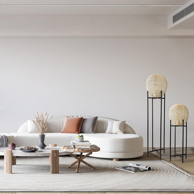 GloboStar® NERINA 02015 Boho Επιδαπέδιο Φωτιστικό Μονόφωτο 1 x E27 IP20 Μαύρο Μέταλλο με Μπεζ Ξύλο - Μ40 x Π40 x Υ115cm