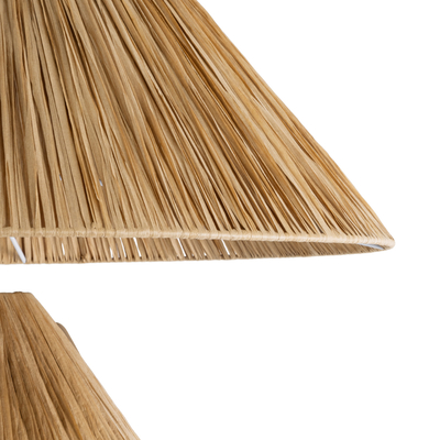 GloboStar® LUANA 02108 Boho Επιδαπέδιο Φωτιστικό Μονόφωτο 1 x E27 IP20 Μπεζ Ράφια - Μ60 x Π60 x Υ150cm