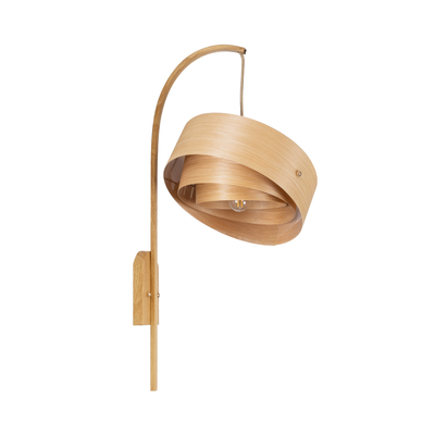 GloboStar® KALAMA 02223 Boho Επιτοίχιο Φωτιστικό Απλίκα Μονόφωτο 1 x E27 IP20 Μπεζ Ξύλο - Μ30 x Π40 x Υ70cm