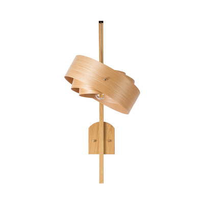 GloboStar® KALAMA 02223 Boho Επιτοίχιο Φωτιστικό Απλίκα Μονόφωτο 1 x E27 IP20 Μπεζ Ξύλο - Μ30 x Π40 x Υ70cm