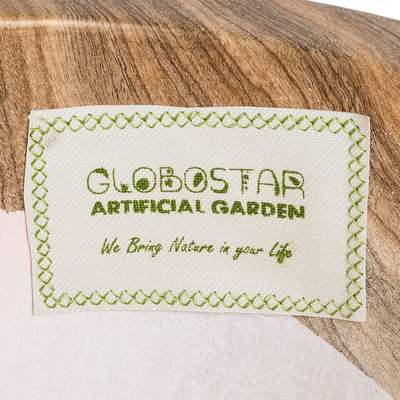 GloboStar® Artificial Garden BELLAGIO 20745 Επιδαπέδιο Πολυεστερικό Τσιμεντένιο Κασπώ Γλάστρα - Flower Pot Μαύρο με Καφέ Φ42 x Υ91cm