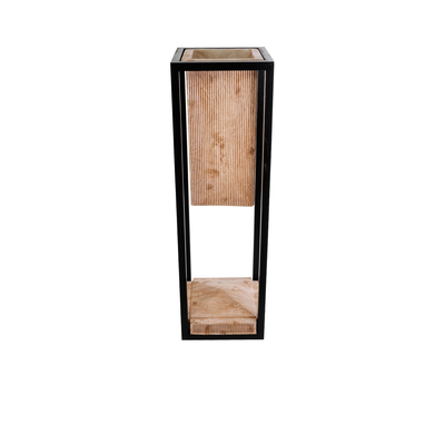 GloboStar® Artificial Garden CASSIANO 20752 Επιδαπέδιο Μεταλλικό Τσιμεντένιο Κασπώ Γλάστρα - Flower Pot Καφέ με Μαύρο Μ36 x Π36 x Υ120cm