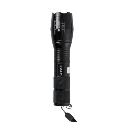 GloboStar® 79041 Φορητός Φακός Χειρός XM-L2 LED CREE 10W με Επαναφορτιζόμενη Μπαταρία 3000mAh & Φορτιστή Πρίζας - Zoom x1 έως x2000 - Ψυχρό Λευκό 6000K - Φ4 x Υ13.5cm