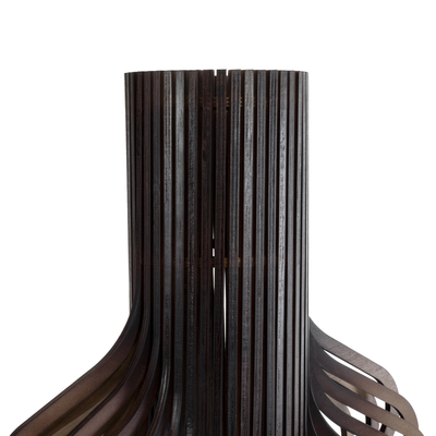 GloboStar® MIHIRO 02151 Boho Επιδαπέδιο Φωτιστικό Μονόφωτο 1 x E27 IP20 Καφέ Ξύλο με Μαύρο Μέταλλο - Μ48 x Π48 x Υ120cm