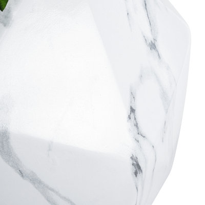 GloboStar® Artificial Garden BRIXTON 20783 Επιδαπέδιο Πολυεστερικό Τσιμεντένιο Κασπώ Γλάστρα - Flower Pot Λευκό Μ38 x Π38 x Υ38cm