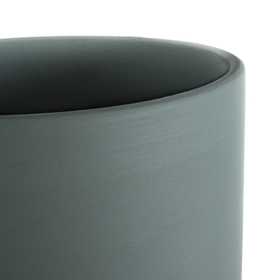 GloboStar® Artificial Garden NAPOLI 20495 Διακοσμητικό Κεραμικό Κασπώ Γλάστρα - Flower Pot Γκρι Πράσινο με Χρυσό Φ20 x Υ20cm