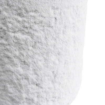 GloboStar® Artificial Garden MALVEN 20711 Επιδαπέδιο Πολυεστερικό Τσιμεντένιο Κασπώ Γλάστρα - Flower Pot Λευκό Φ25 x Υ23cm