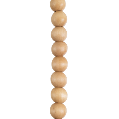 GloboStar® BEADS 00698 Vintage Κρεμαστό Φωτιστικό Ανάρτηση Μονόφωτο 1 x E27 IP20 Μπεζ Ξύλο - Μ4 x Π4 x Υ47cm