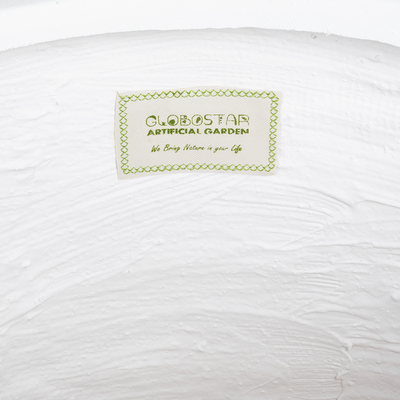 GloboStar® Artificial Garden MISSOURI 20693 Διακοσμητικό Πολυεστερικό Τσιμεντένιο Κασπώ Γλάστρα - Flower Pot Λευκό Φ70 x Υ70cm