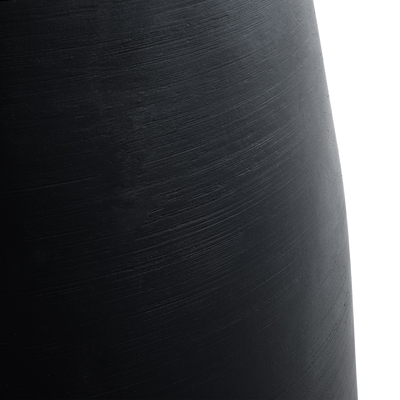 GloboStar® Artificial Garden TIJUANA 20703 Διακοσμητικό Πολυεστερικό Τσιμεντένιο Κασπώ Γλάστρα - Flower Pot Μαύρο Φ65 x Υ65cm