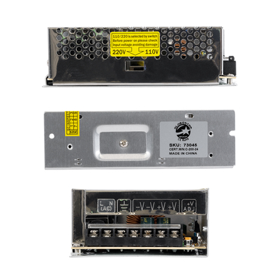 GloboStar® 73045 Μεταλλικό Τροφοδοτικό PELV για Προϊόντα LED 200W 8.3A - AC 220-240V σε DC 24V - IP20 - Μ16 x Π10 x Υ5cm - 3 Χρόνια Εγγύηση