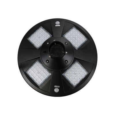 GloboStar® PARK 90501 Αυτόνομο Αδιάβροχο IP67 Ηλιακό Φωτοβολταϊκό Φωτιστικό Στύλου / Κολώνας Πλατείας LED 25W με Ανιχνευτή Κίνησης, Αισθητήρα Νυχτός και Ασύρματο Χειριστήριο Θερμό Λευκό 2700K Φ50 x Υ20cm