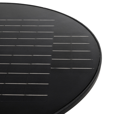 GloboStar® PARK 90501 Αυτόνομο Αδιάβροχο IP67 Ηλιακό Φωτοβολταϊκό Φωτιστικό Στύλου / Κολώνας Πλατείας LED 25W με Ανιχνευτή Κίνησης, Αισθητήρα Νυχτός και Ασύρματο Χειριστήριο Θερμό Λευκό 2700K Φ50 x Υ20cm