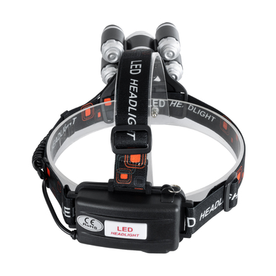 GloboStar® 79059 Φακός Κεφαλής Επαναφορτιζόμενος LED CREE XML2-T6 Chip 30 Watt 2000lm με 2 x 18650 Μπαταρίες 5200mAh Ψυχρό Λευκό 6000K - Μ9 x Π7.5 x Υ9cm